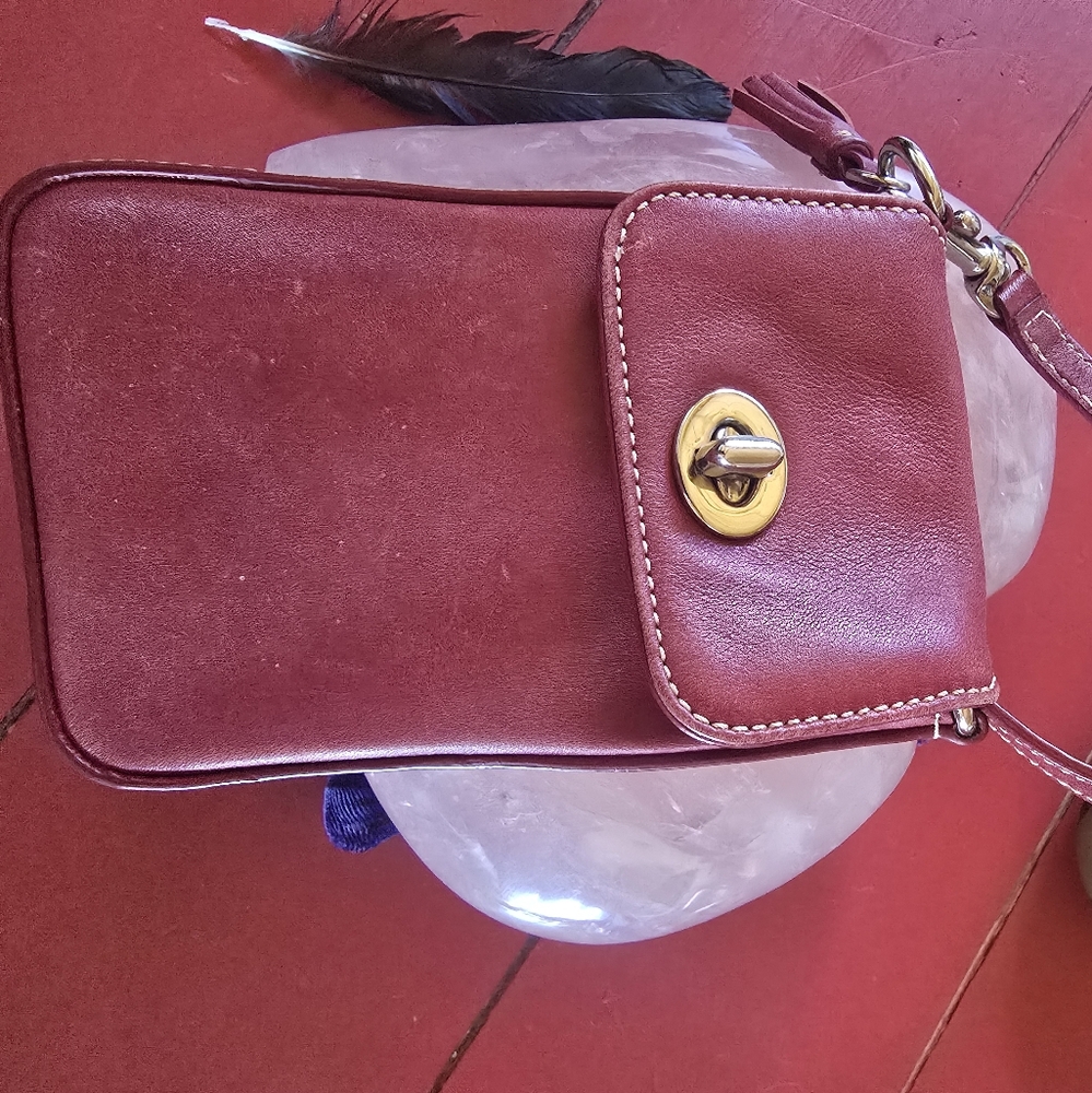 Coach Red Leather Wristlet